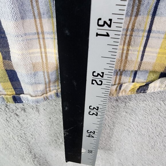 Mens Ariat Blue Yellow Plaid Shirt Long Sleeve Button Down Long Sleeve Size XLT - Picture 8 of 9